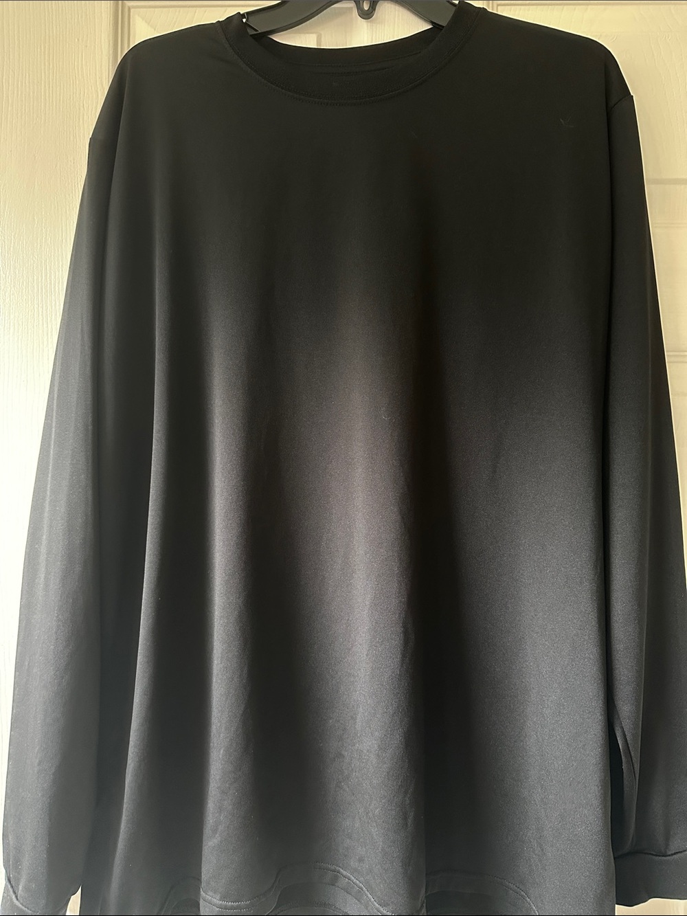 (5) Men's Black Long Sleeve Crewneck Shirt - Minimal Solid Design